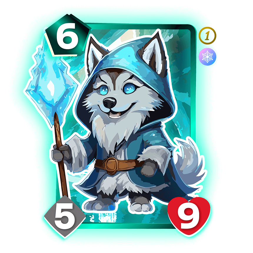 Ice Wizard Dog Battlepet Card
